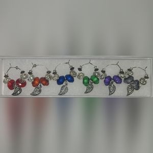 Wine tea charms. Pride. Rainbow. J